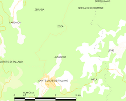 Map commune FR insee code 2A011